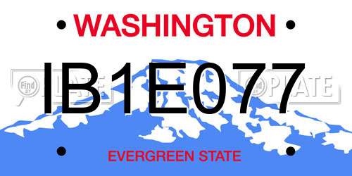 IB1E077 Washington License Plate