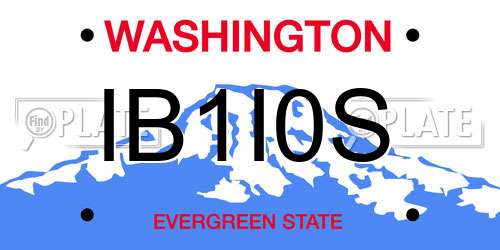 IB1I0S Washington License Plate