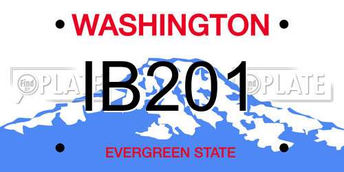 IB201 Washington License Plate