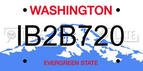 IB2B720 Washington License Plate