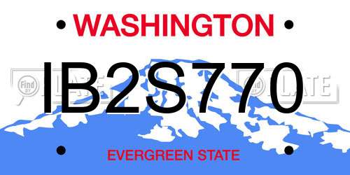 IB2S770 Washington License Plate