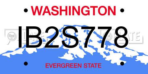 IB2S778 Washington License Plate
