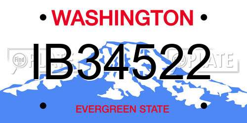 IB34522 Washington License Plate