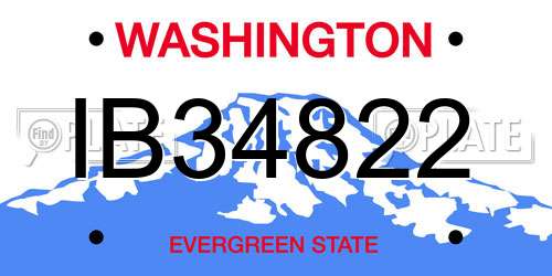 IB34822 Washington License Plate