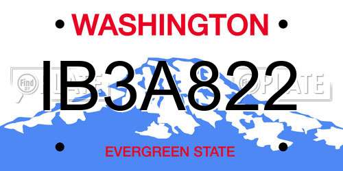 IB3A822 Washington License Plate
