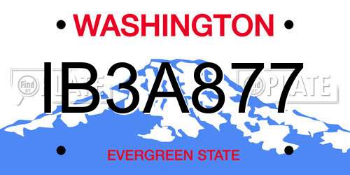 IB3A877 Washington License Plate