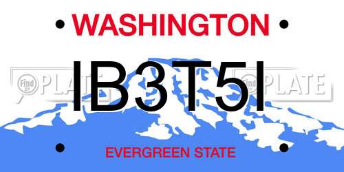 IB3T5I Washington License Plate