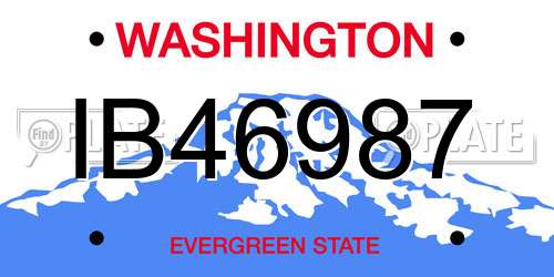 IB46987 Washington License Plate