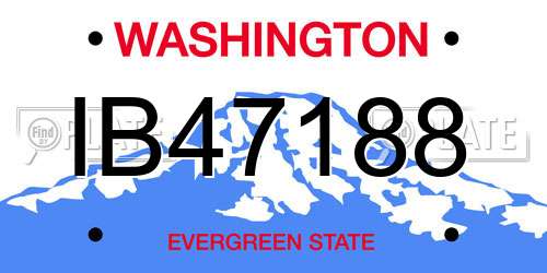 IB47188 Washington License Plate
