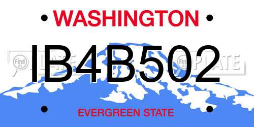 IB4B502 Washington License Plate