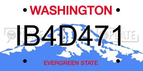 IB4D471 Washington License Plate
