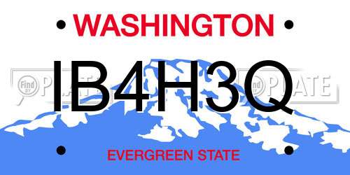 IB4H3Q Washington License Plate