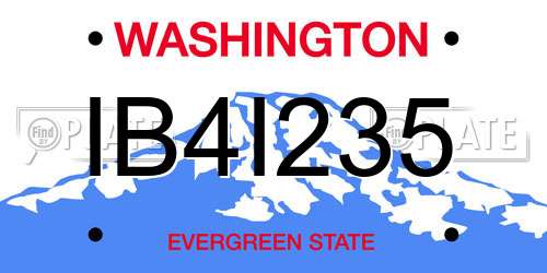 IB4I235 Washington License Plate