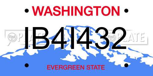 IB4I432 Washington License Plate