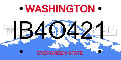 IB4O421 Washington License Plate