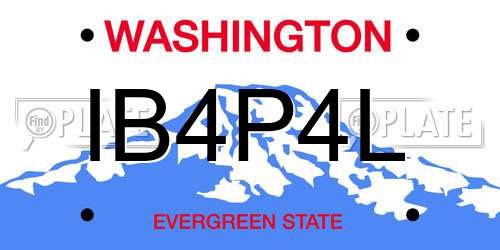 IB4P4L Washington License Plate