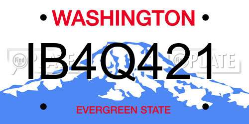 IB4Q421 Washington License Plate