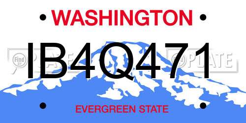 IB4Q471 Washington License Plate