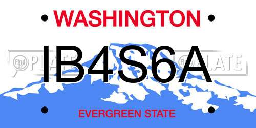 IB4S6A Washington License Plate