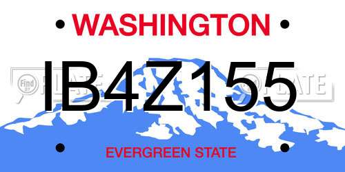 IB4Z155 Washington License Plate