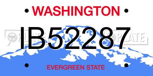 IB52287 Washington License Plate