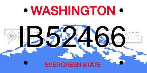 IB52466 Washington License Plate