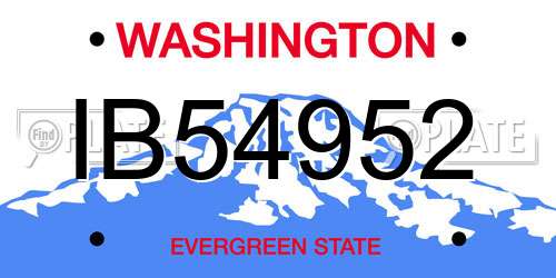 IB54952 Washington License Plate