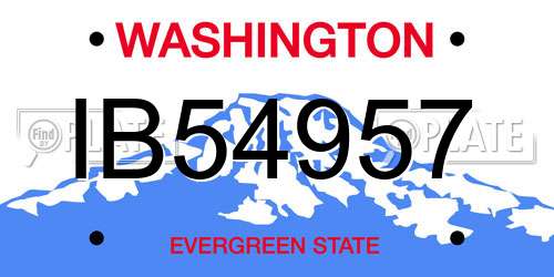 IB54957 Washington License Plate