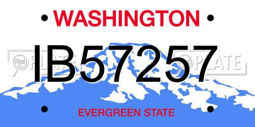 IB57257 Washington License Plate
