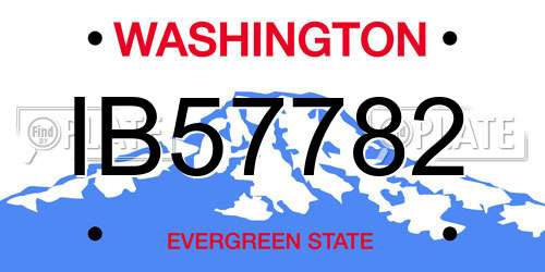 IB57782 Washington License Plate