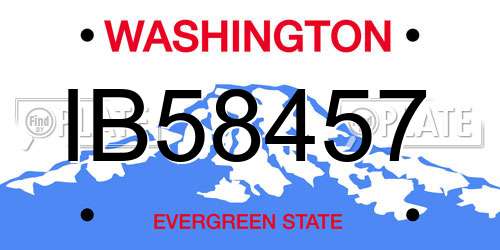 IB58457 Washington License Plate