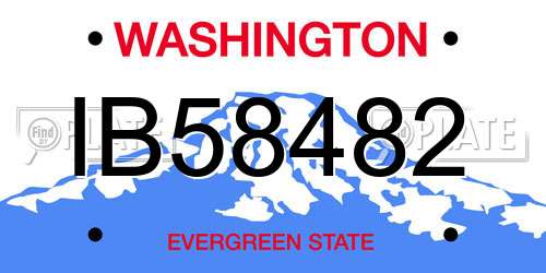 IB58482 Washington License Plate
