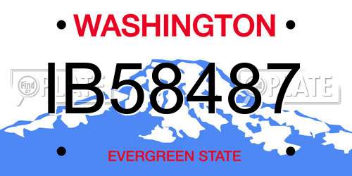 IB58487 Washington License Plate