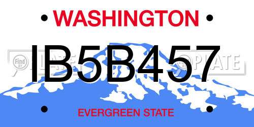 IB5B457 Washington License Plate