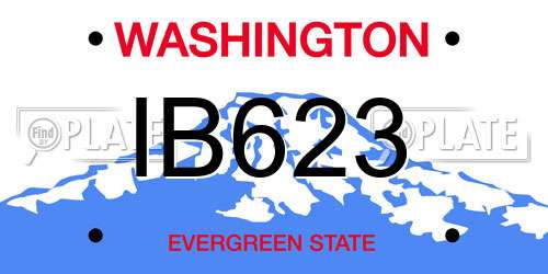 IB623 Washington License Plate
