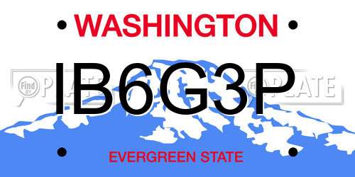 IB6G3P Washington License Plate
