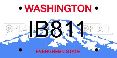 IB811 Washington License Plate