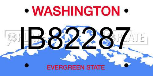 IB82287 Washington License Plate
