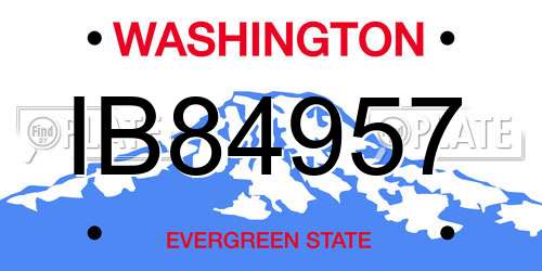 IB84957 Washington License Plate