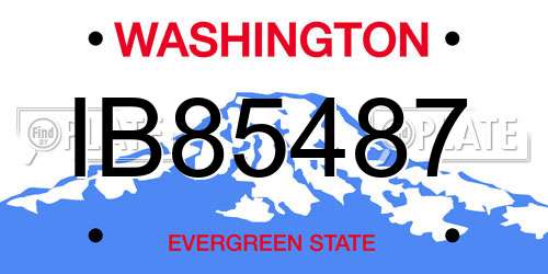 IB85487 Washington License Plate