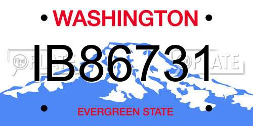 IB86731 Washington License Plate