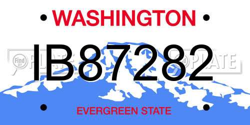 IB87282 Washington License Plate