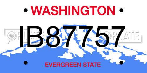IB87757 Washington License Plate