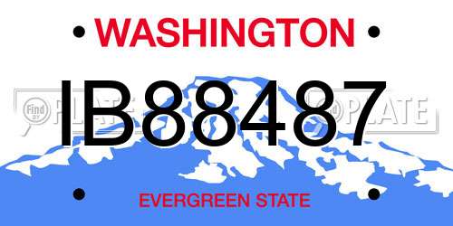 IB88487 Washington License Plate