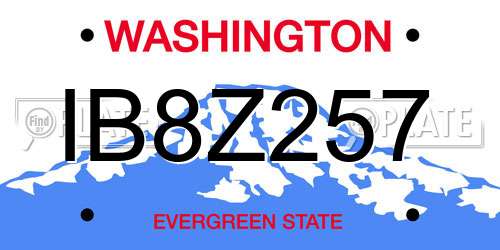 IB8Z257 Washington License Plate