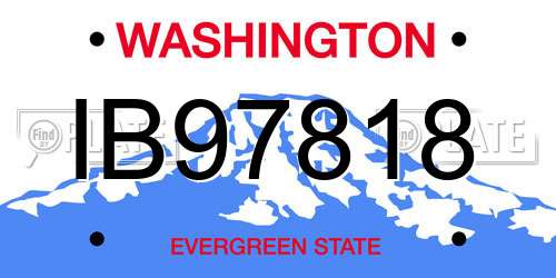 IB97818 Washington License Plate