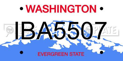 IBA5507 Washington License Plate