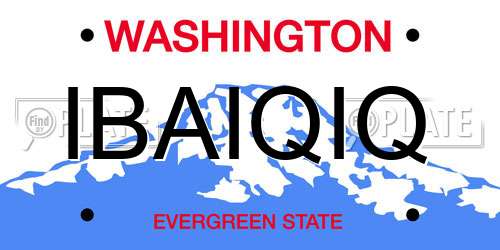 IBAIQIQ Washington License Plate