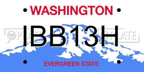 IBB13H Washington License Plate