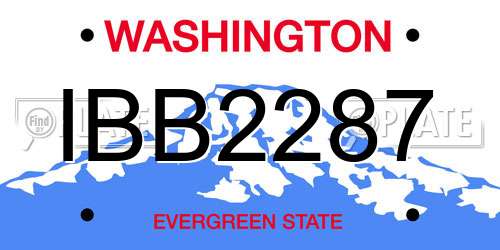 IBB2287 Washington License Plate